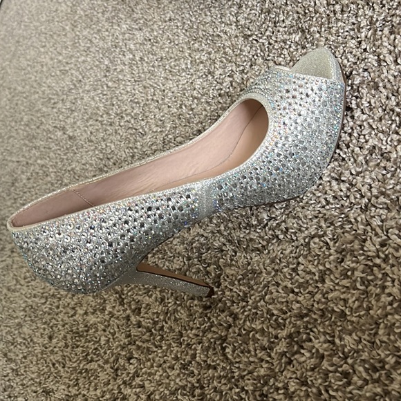 Rhinestone Peep-Toe Stilettos - Picture 2 of 3